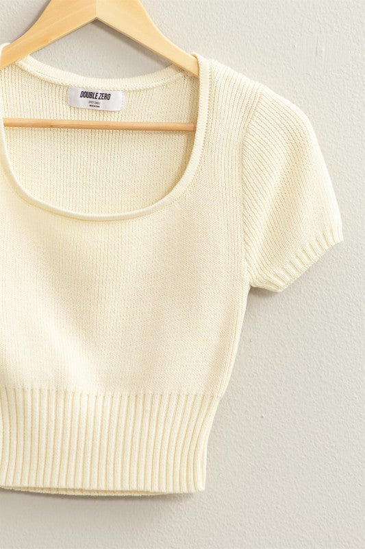 Lucy Short Sleeve Sweater - Cream