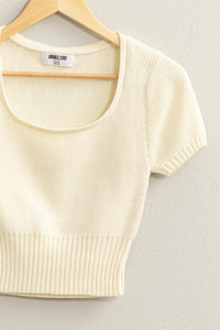 Lucy Short Sleeve Sweater - Cream