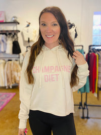 Champagne Diet Cropped Hoodie