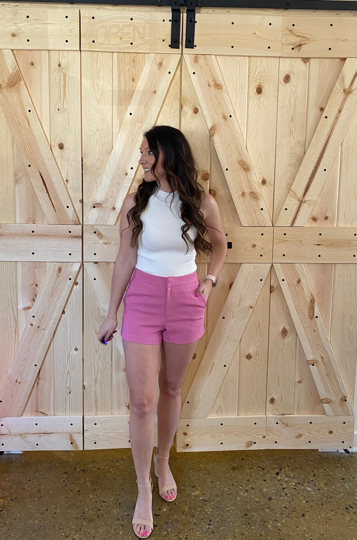 Felicia Shimmer Shorts - Pink