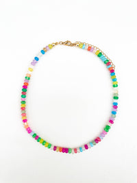Lily Rainbow Gemstone Bead Necklace