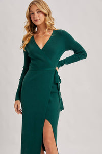 Annie Ribbed Knit Wrap Dress