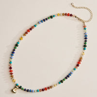 Vibrant Beaded Necklaces with Gold Initial Charms