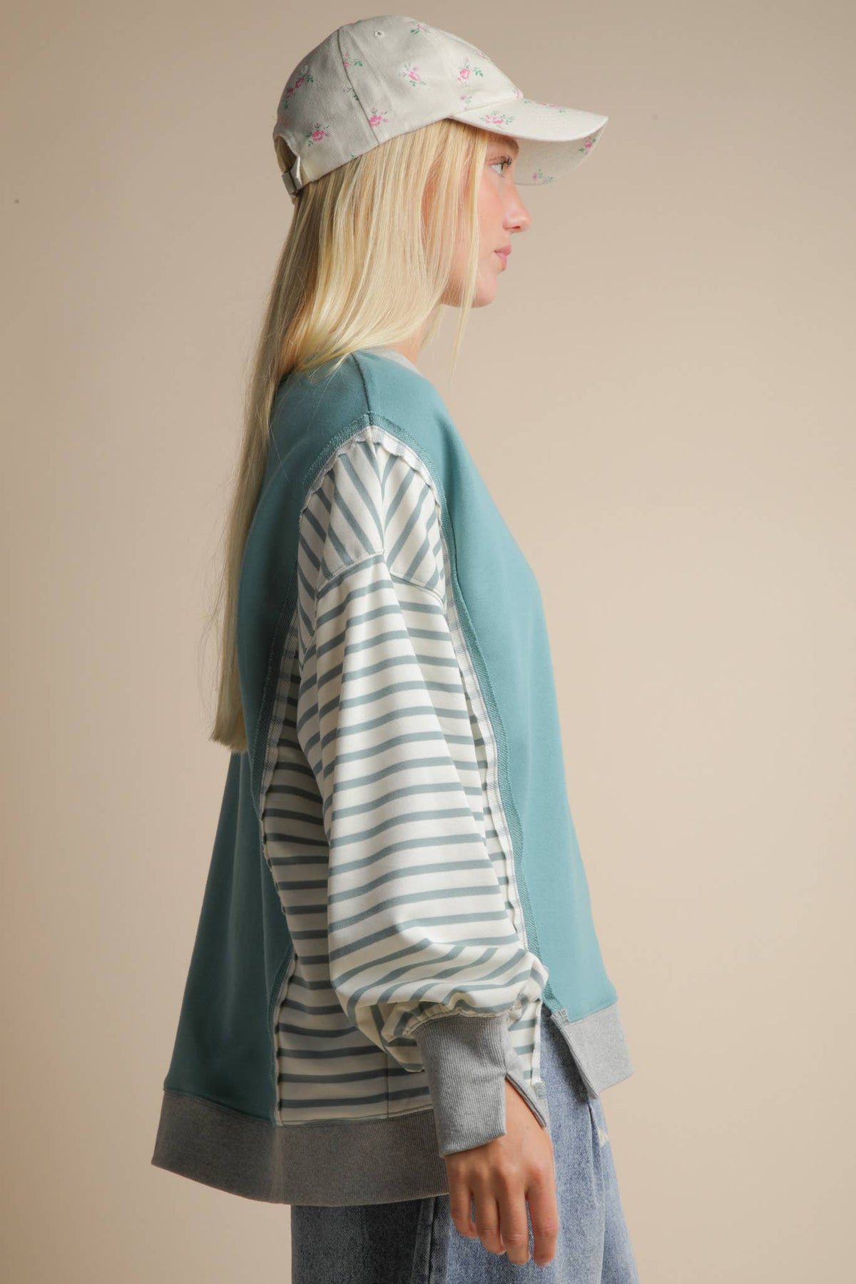 Vicki Oversized Striped Casual Knit Top