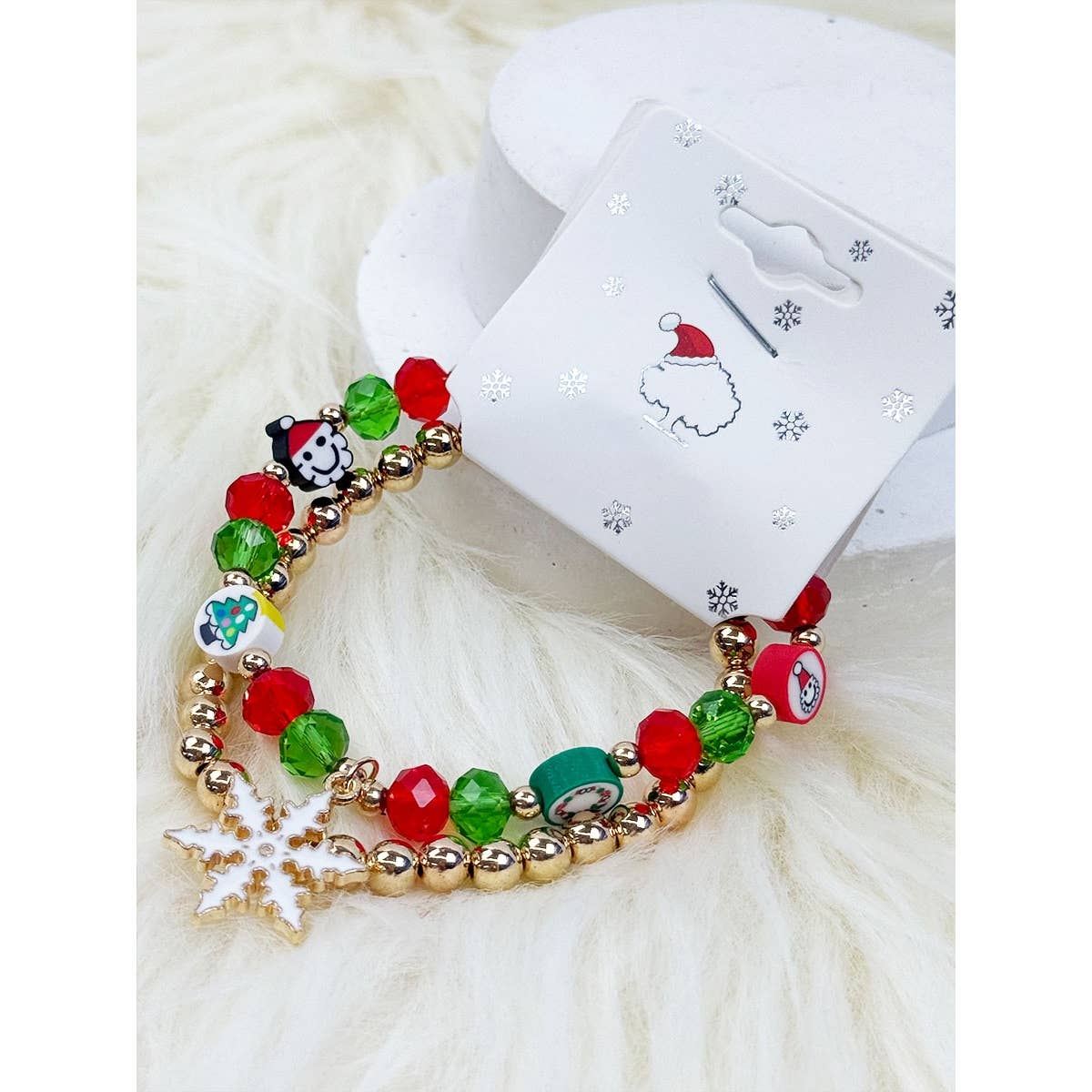 Christmas Theme Bracelet with Charm and Tessel