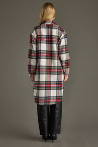 Ivory & Multicolored Plaid Long Shacket
