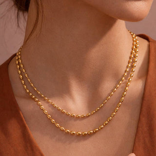 18K Gold PVD Plated Waterproof Stainless Steel Chain Necklace