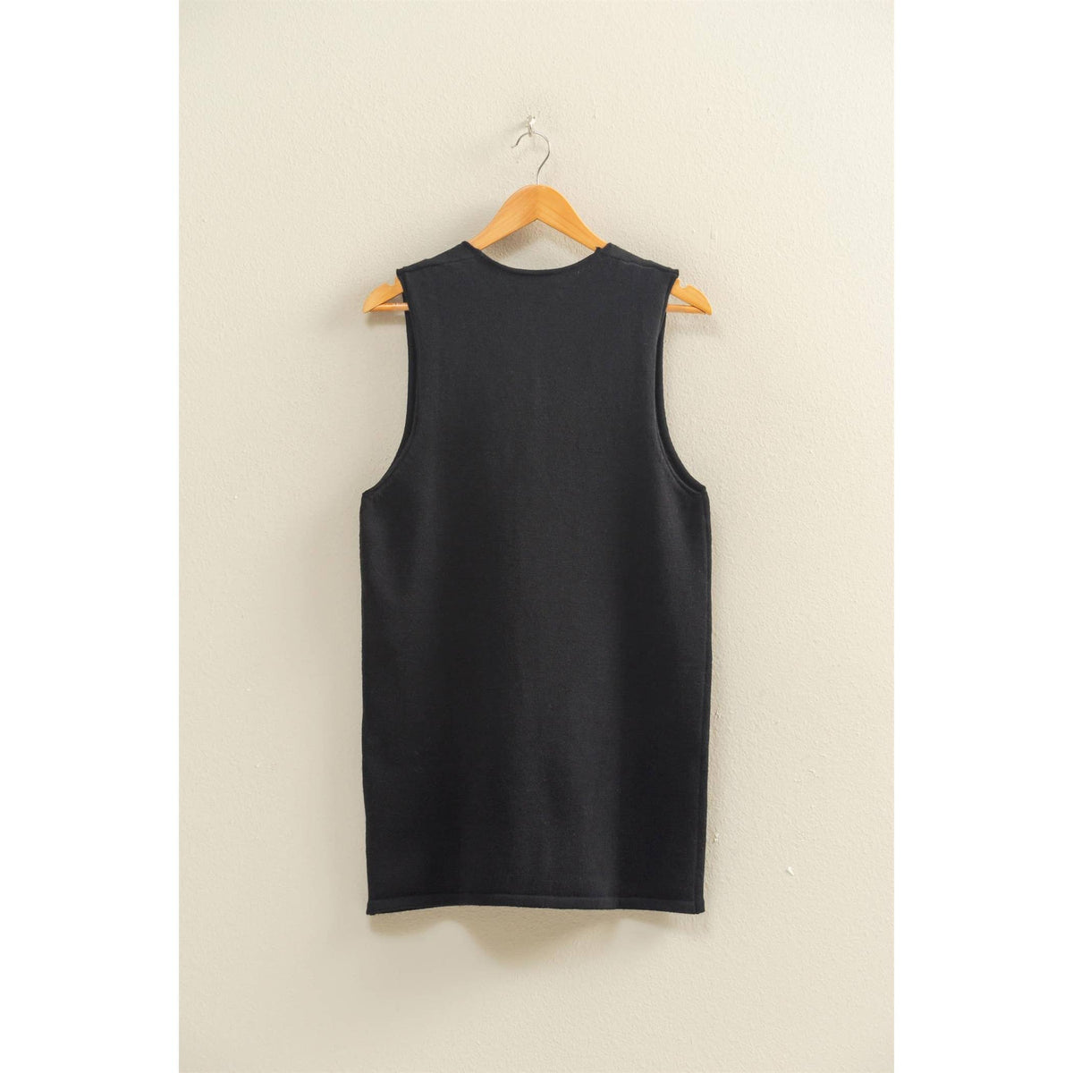 V Neck Sleeveless Knit Mini Dress