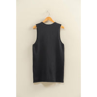 V Neck Sleeveless Knit Mini Dress