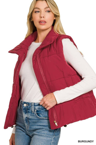Veronica High Neck Puffer Vest