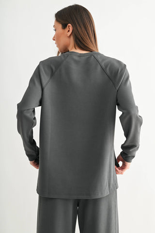 Lacy Luxe Sand Wash Rib Raglan Tee