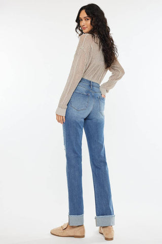 KanCan High Rise Straight Jeans - Medium Wash