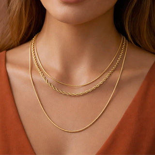 18K Gold Plated Waterproof Stainless Steel Chain Necklace - Wild Lavender Boutique