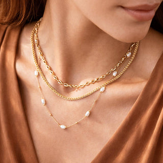 18K Gold PVD Plated Waterproof Stainless Steel Chain Necklace - Wild Lavender Boutique