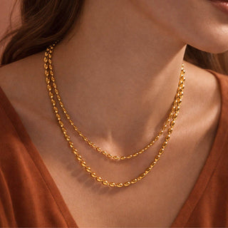 18K Gold PVD Plated Waterproof Stainless Steel Chain Necklace - Wild Lavender Boutique