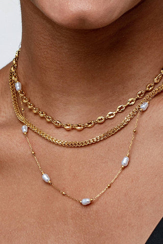 18K Gold PVD Plated Waterproof Stainless Steel Chain Necklace - Wild Lavender Boutique