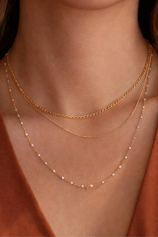 18K Gold PVD Plated Waterproof Stainless Steel Chain Necklace - Wild Lavender Boutique