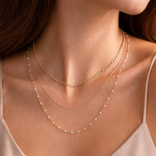 18K Gold PVD Plated Waterproof Stainless Steel Chain Necklace - Wild Lavender Boutique
