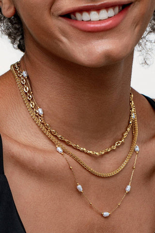 18K Gold PVD Plated Waterproof Stainless Steel Chain Necklace - Wild Lavender Boutique