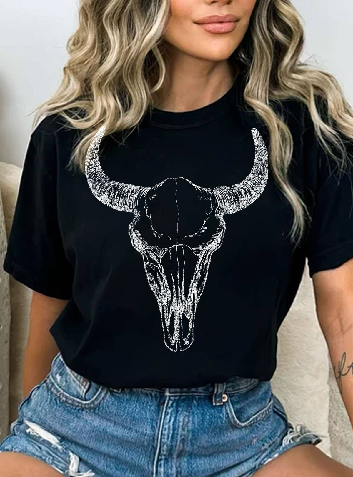 Western Cow Skull Tee