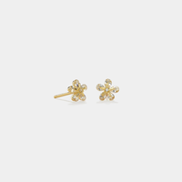 Tiny Small Cute Flower Stud Earrings in 925 Sterling Silver