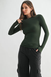 Essential Long-Sleeved Micro-Ribbed Athleisure Top