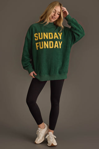 Game Day & Sunday Funday Reversible Sweatshirt - Green