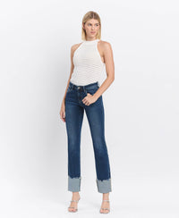 Lovervet Mid Rise Cuffed Slim Straight Jeans