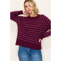 Donna Dotted Striped Sweater