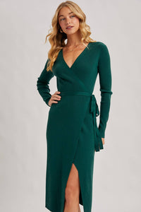 Annie Ribbed Knit Wrap Dress