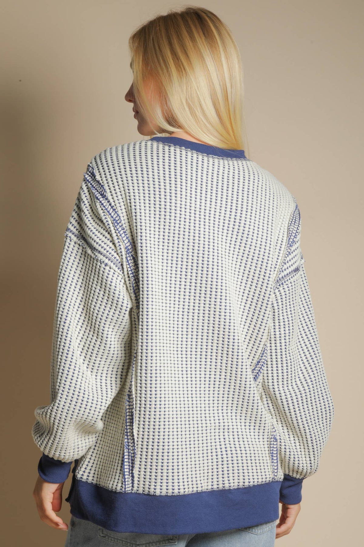 Jillian Oversized Waffle Knit Casual Top
