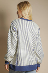 Jillian Oversized Waffle Knit Casual Top
