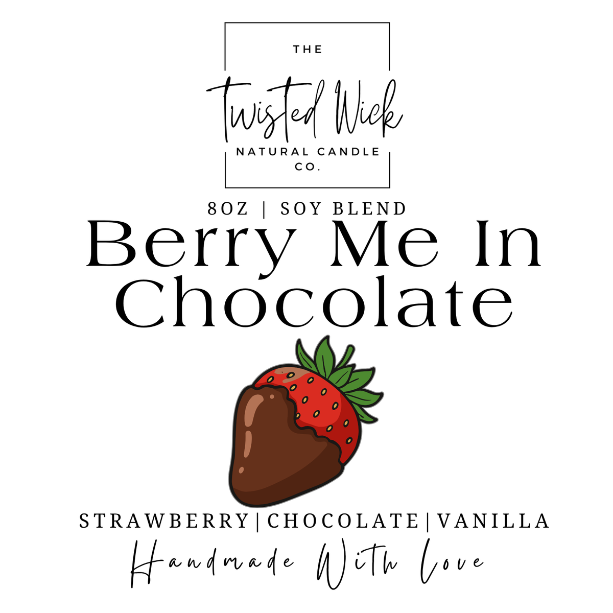 Berry Me in Chocolate – Strawberry Martini Candle (8oz)