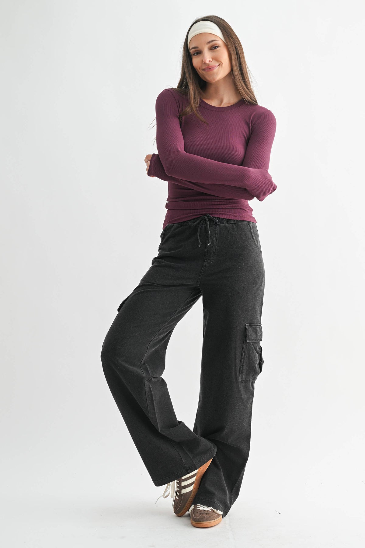 Essential Long-Sleeved Micro-Ribbed Athleisure Top