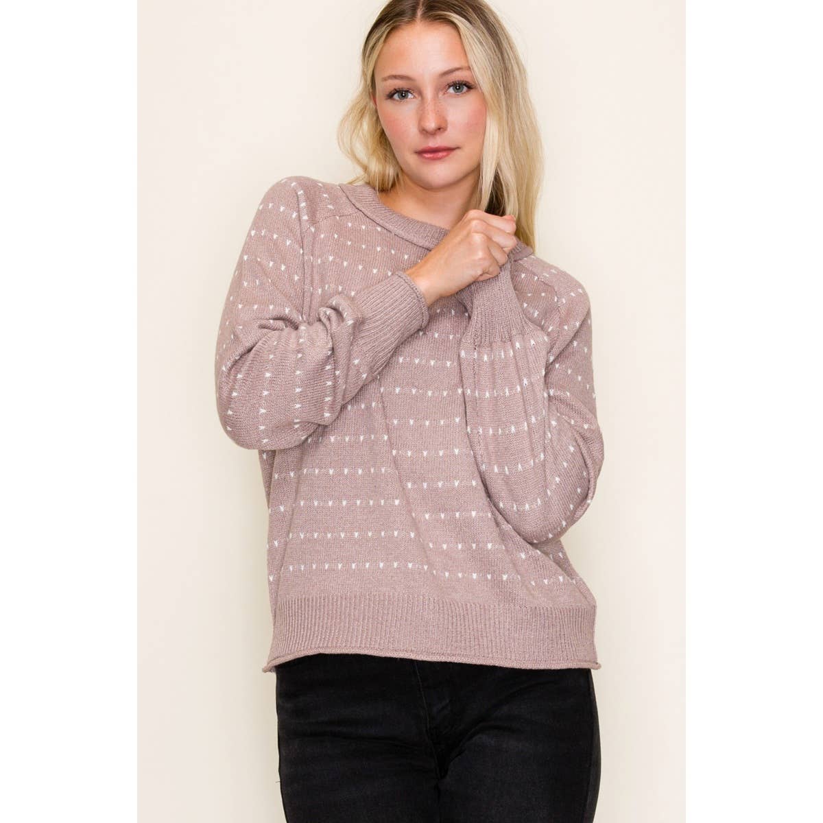 Donna Dotted Striped Sweater