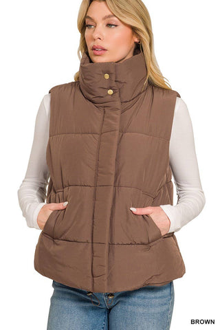 Veronica High Neck Puffer Vest