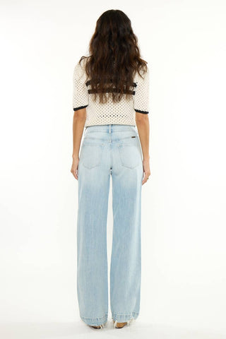 KanCan High Rise Trouser - Light Wash