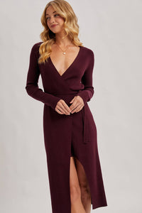 Annie Ribbed Knit Wrap Dress