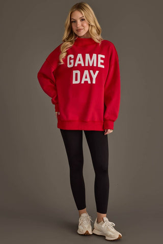 Game Day & Sunday Funday Reversible Sweatshirt - Red