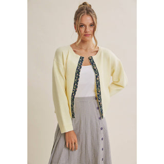 Cottage Cardigan Gingham Accent Cardigan