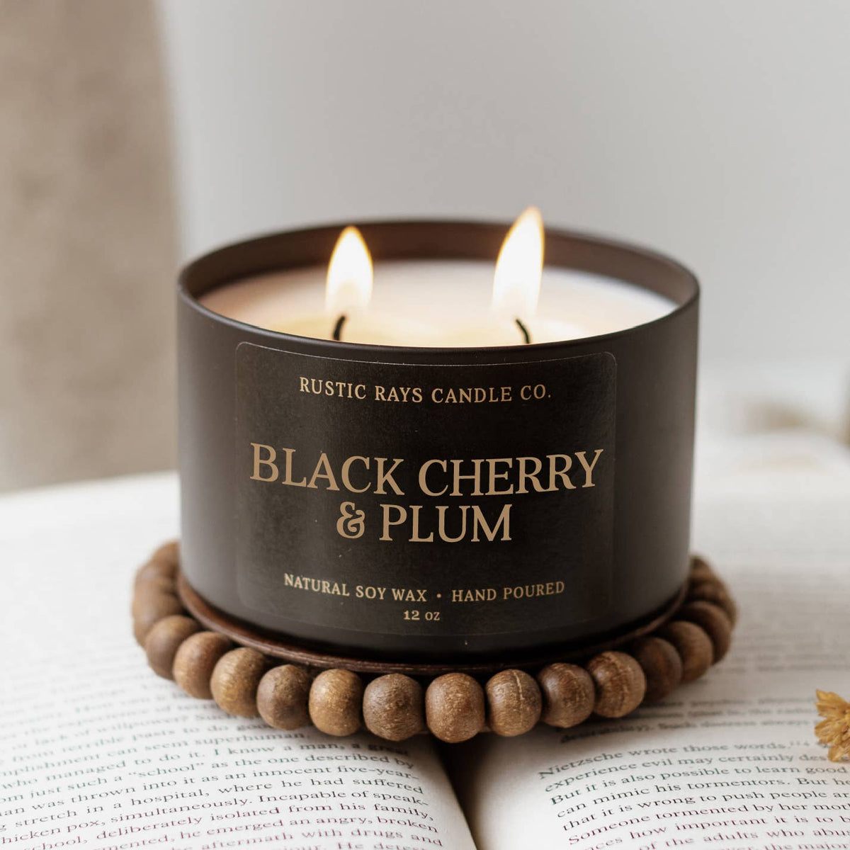 Black Cherry & Plum 12 oz Soy Candle