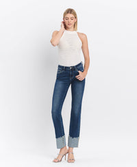 Lovervet Mid Rise Cuffed Slim Straight Jeans