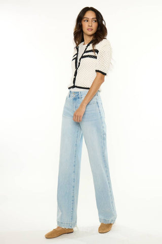 KanCan High Rise Trouser - Light Wash