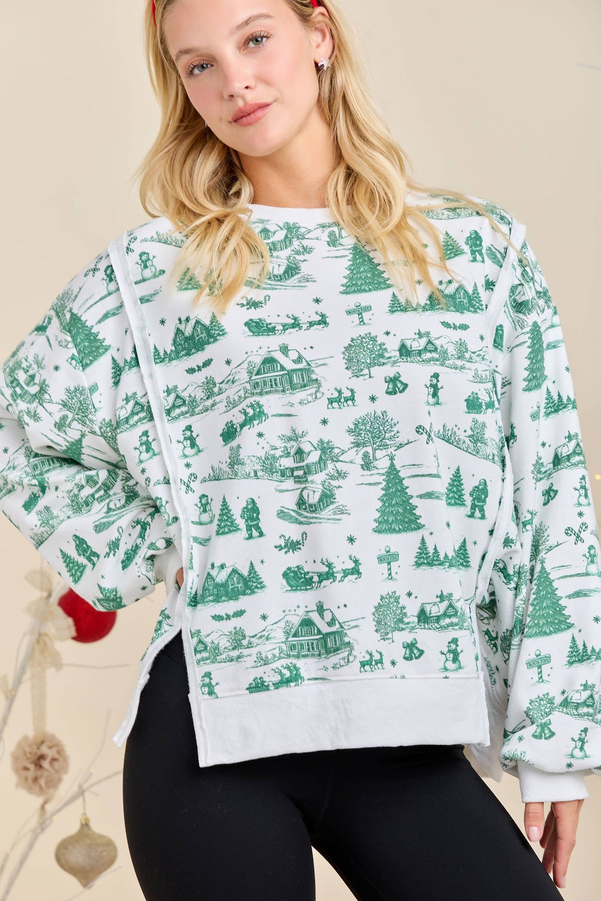 Holiday Toile Print Sweatshirt
