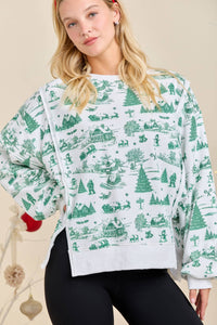 Holiday Toile Print Sweatshirt