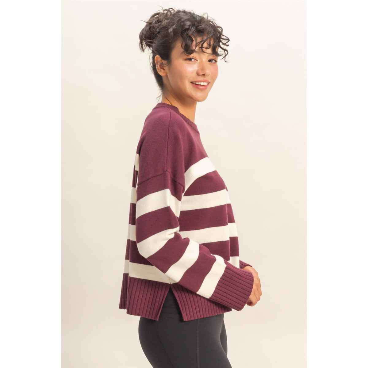 Suni Striped Crew Neck Sweater