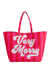 "VERY MERRY" GIFTING TOTE,RED