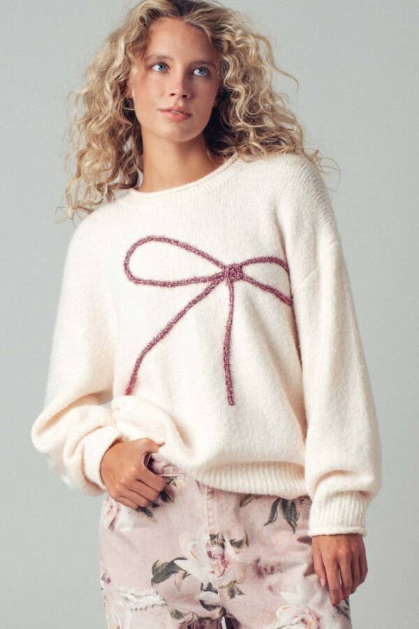 Bow Charm Knit Sweater