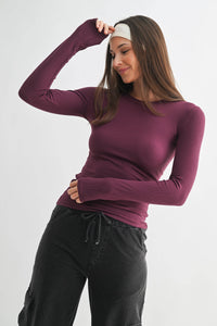 Essential Long-Sleeved Micro-Ribbed Athleisure Top