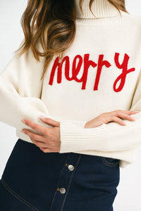 Merry Turtleneck Holiday Sweater